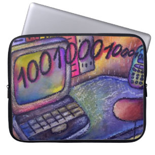 Capa Para Notebook Bolsa de laptop de desenho do computador binário d
