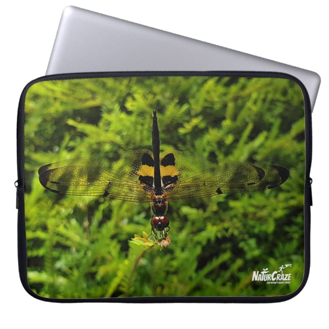 Capa Para Notebook Bolsa de laptop de Dragonfly Preta & Amarelo (Frente)