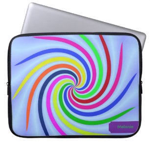 Capa Para Notebook Bolsa de laptop de espirais coloridas