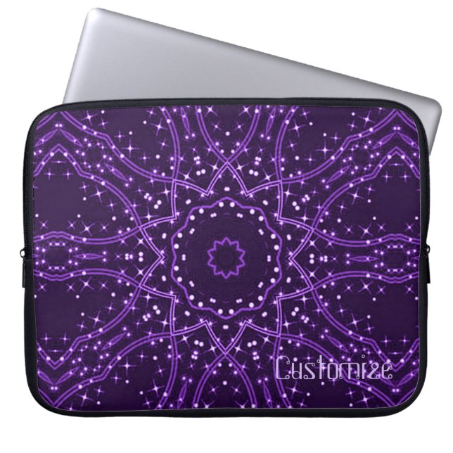 Capa Para Notebook Bolsa de laptop de Estrelas de Galáxia Roxa (Frente)