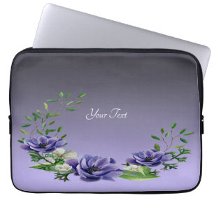 Capa Para Notebook Bolsa de laptop de Flores Roxas de Aquarela