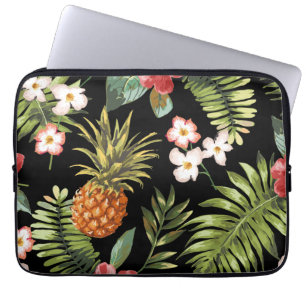 Capa Para Notebook Bolsa de laptop de flores tropicais de abacaxi