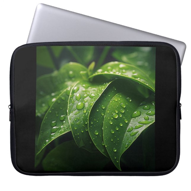 CAPA PARA NOTEBOOK BOLSA DE LAPTOP DE FOLHA VERDE (Frente)