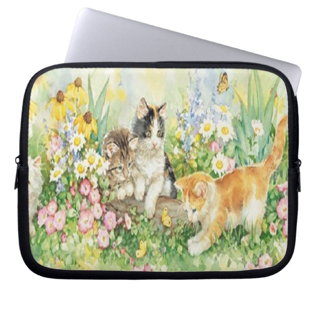 Capa Para Notebook Bolsa de laptop de Gatinhos Frescos (Frente)