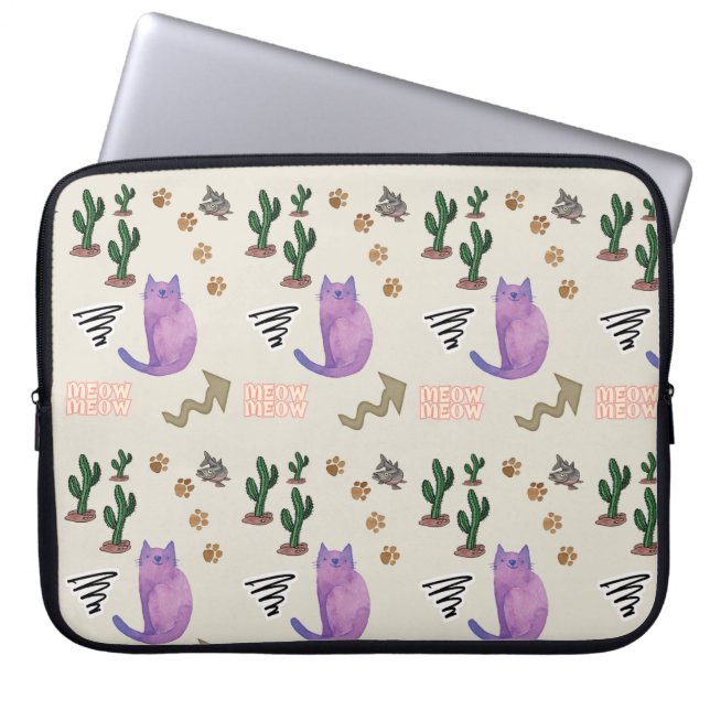 Capa Para Notebook Bolsa de laptop De Gato De Cactus (Frente)