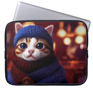 CAPA PARA NOTEBOOK BOLSA DE LAPTOP DE GATO DE CAFÉ