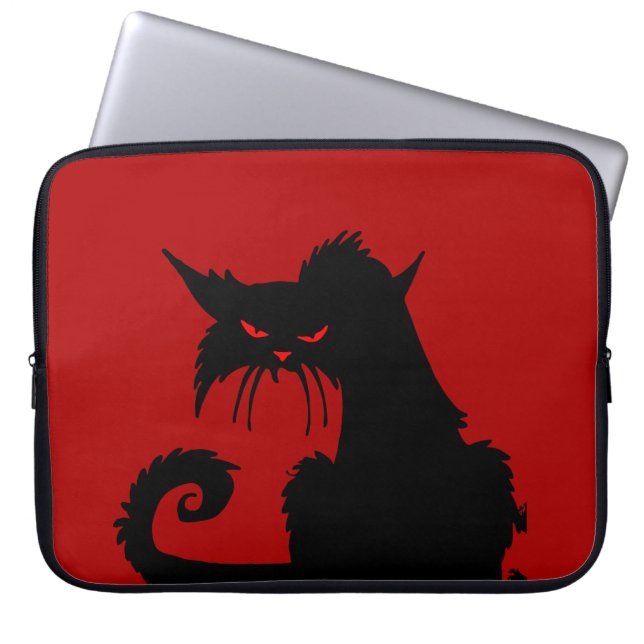 Capa Para Notebook Bolsa de laptop de Gato Negro (Frente)