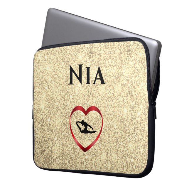 Capa Para Notebook Bolsa de laptop de ginástica de meninas - Nome per (Frente Esquerda)