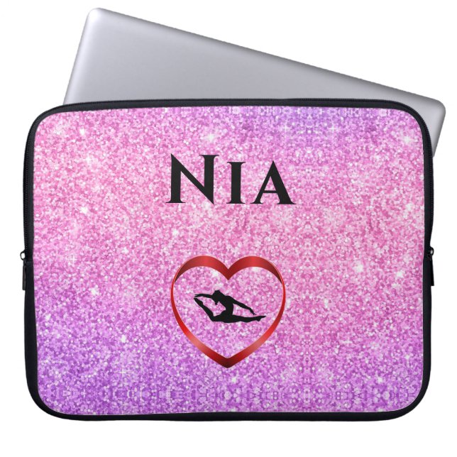 Capa Para Notebook Bolsa de laptop de ginástica - Personalizada com N (Frente)