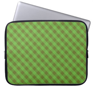 Capa Para Notebook Bolsa de laptop de Gingham de Cheque Verde, estilo