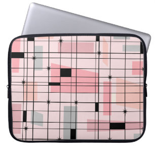 Capa Para Notebook Bolsa de laptop de Grelha Rosa e Impulsos Retrorat