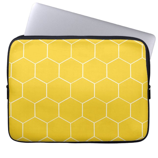 Capa Para Notebook Bolsa de laptop de Hexágonos Amarelos (Frente)