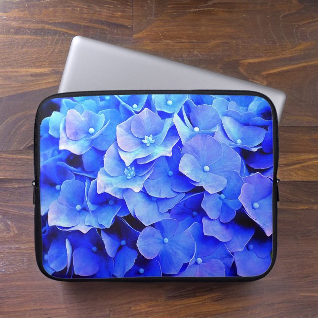 Capa Para Notebook Bolsa de laptop de Hydrangeas Azul Fresco (Criador carregado)
