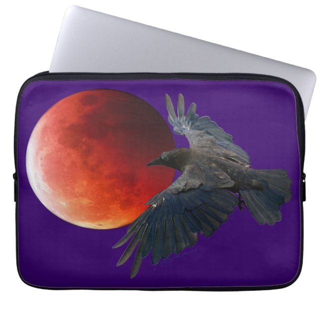 Capa Para Notebook Bolsa de laptop de Lua de Raven e Eclipsing (Frente)