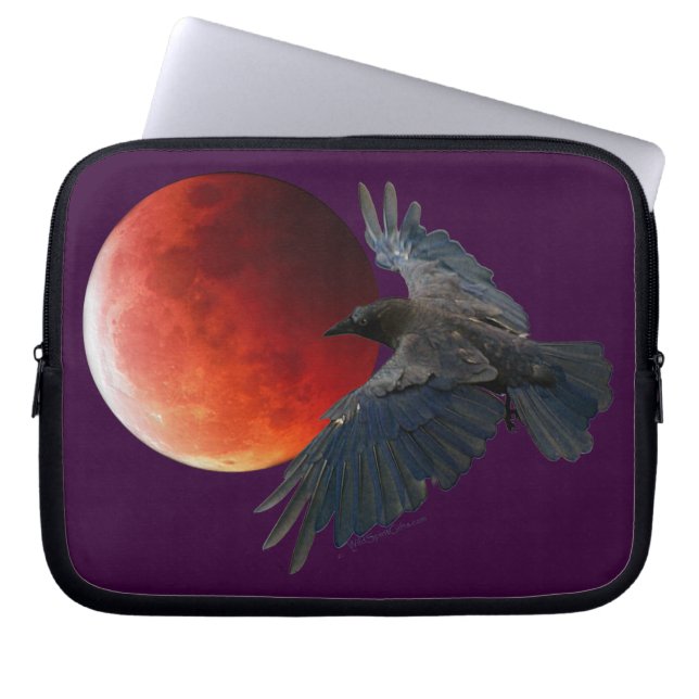 Capa Para Notebook Bolsa de laptop de Lua de Raven e Eclipsing (Frente)