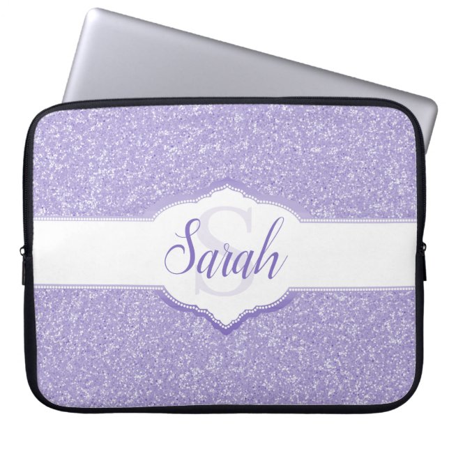 Capa Para Notebook Bolsa de laptop de Monograma com Largura Roxa (Frente)
