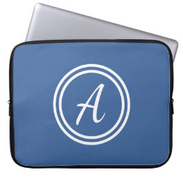 Capa Para Notebook Bolsa de laptop de Monograma Personalizado Azul e 