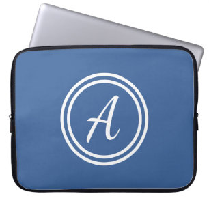 Capa Para Notebook Bolsa de laptop de Monograma Personalizado Azul e 