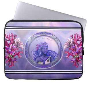 Capa Para Notebook Bolsa de laptop de Mouse de Sereia do Oceano Roxo