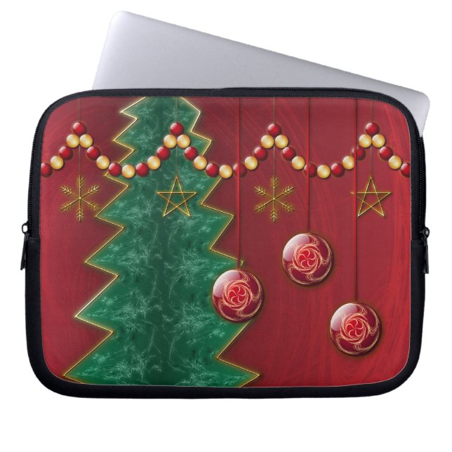 Capa Para Notebook Bolsa de laptop de Natal da Celebração Fractal (Frente)