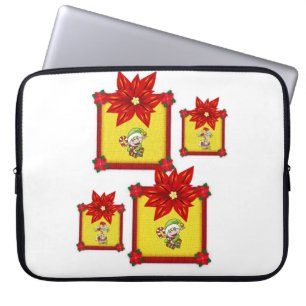 Capa Para Notebook Bolsa de laptop de Natal Neoprene 15 pol., Poinset