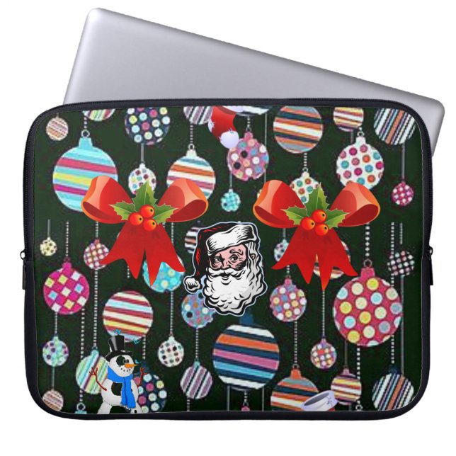 Capa Para Notebook Bolsa de laptop de Natal Neoprene de 15 polegadas, (Frente)
