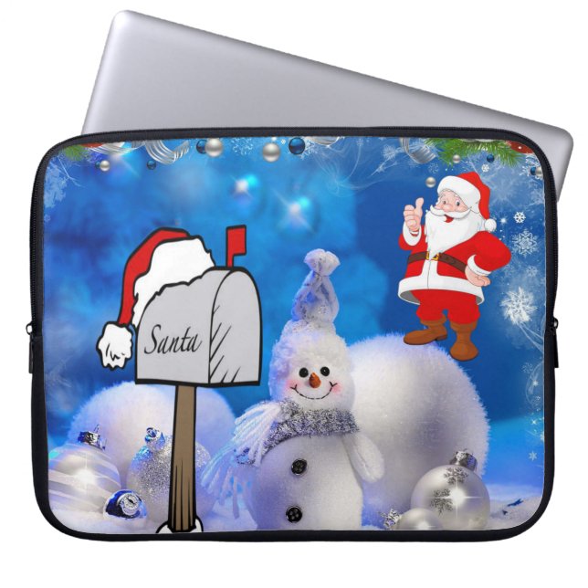 Capa Para Notebook Bolsa de laptop de Natal Neoprene de 15 polegadas, (Frente)