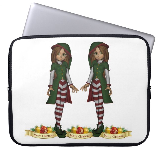 Capa Para Notebook Bolsa de laptop de Natal Neoprene de 15 polegadas, (Frente)