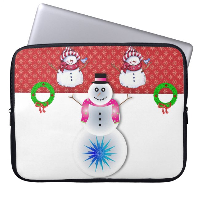 Capa Para Notebook Bolsa de laptop de Natal Neoprene de 15 polegadas, (Frente)