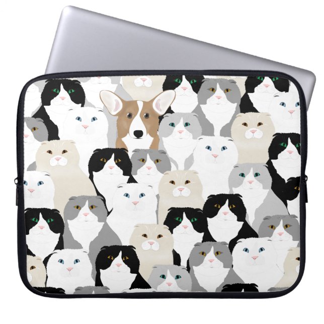 Capa Para Notebook Bolsa de laptop de Neoprene para gatos e cães (Frente)