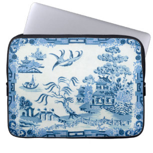 Capa Para Notebook Bolsa de laptop de Neoprene Vintage Blue Willow