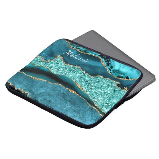 Capa Para Notebook Bolsa de laptop de Nome Personalizado da Glitter D (Frente Topo)