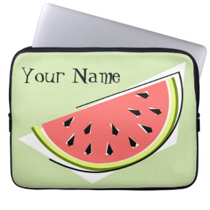 Capa Para Notebook Bolsa de laptop de Nome Verde da Fatia de Watermel