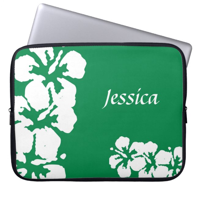 Capa Para Notebook Bolsa de laptop de Nomes Personalizados e Hibiscus (Frente)