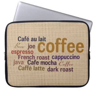 Capa Para Notebook Bolsa de laptop de Nuvem do Café