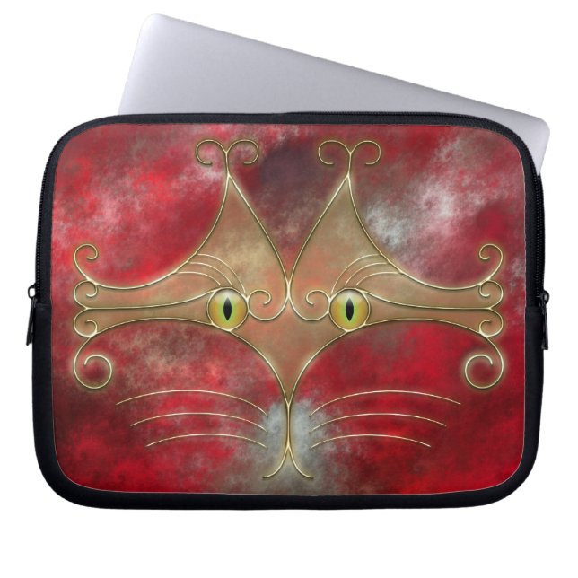 Capa Para Notebook Bolsa de laptop de olhos de gato (Frente)
