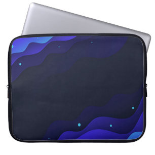 Capa Para Notebook Bolsa de laptop de ondas Abstrato azuis elegantes