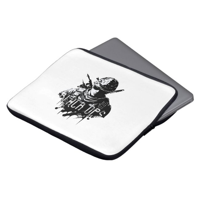 Capa Para Notebook Bolsa de laptop de Ops Pretos e Brancos (Frente Topo)