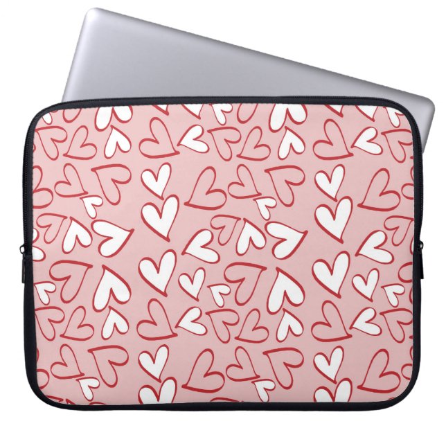 Capa Para Notebook Bolsa de laptop de Padrão Coração Bonito (Frente)