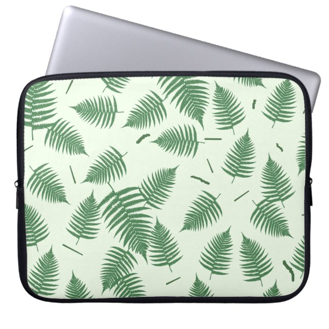 Capa Para Notebook Bolsa de laptop de Padrão de Folha de Fern Verde (Frente)