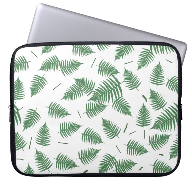 Capa Para Notebook Bolsa de laptop de Padrão de Folha de Fern Verde (Frente)