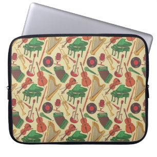 Capa Para Notebook Bolsa de laptop de Padrão de Instrumentos Musicais