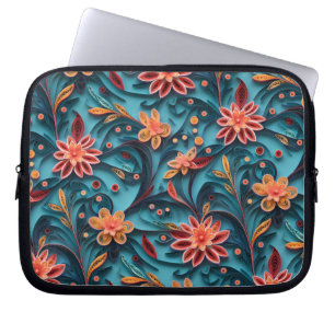 Capa Para Notebook Bolsa de laptop de padrão de papel floral sem cost