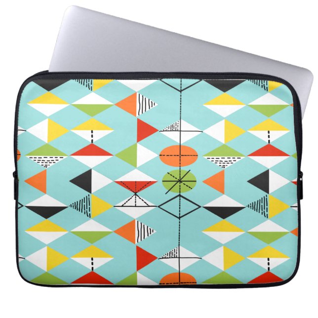 Capa Para Notebook Bolsa de laptop de padrão do Retro Harlequin (Frente)