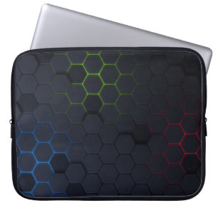 Capa Para Notebook Bolsa de laptop de Padrão Hexagonal Escuro Elegant