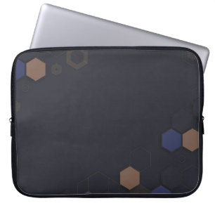 Capa Para Notebook Bolsa de laptop de Padrão Hexagonal Moderno Escuro