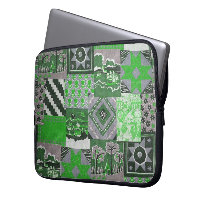 Capa Para Notebook Bolsa de laptop de patch verde (Frente Esquerda)