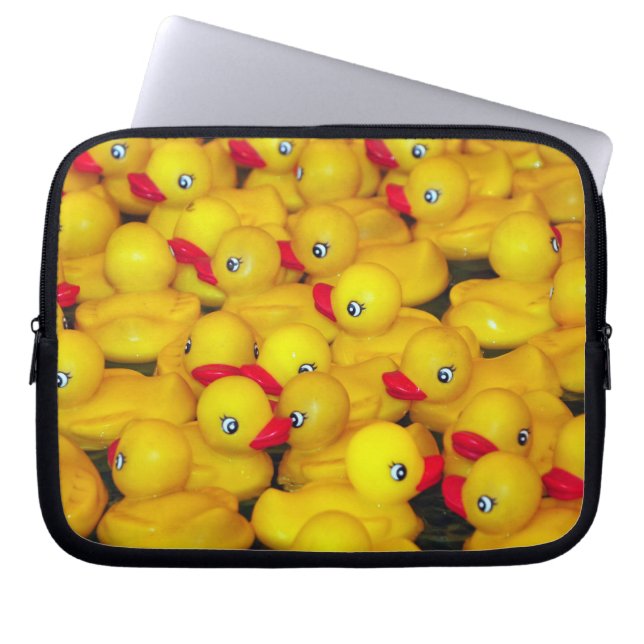Capa Para Notebook Bolsa de laptop de patos de borracha amarela (Frente)