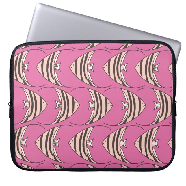 Capa Para Notebook Bolsa de laptop de Peixe Anjo Rosa (Frente)