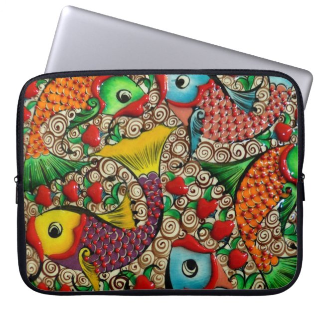 Capa Para Notebook Bolsa de laptop de Peixe Colorido (Frente)